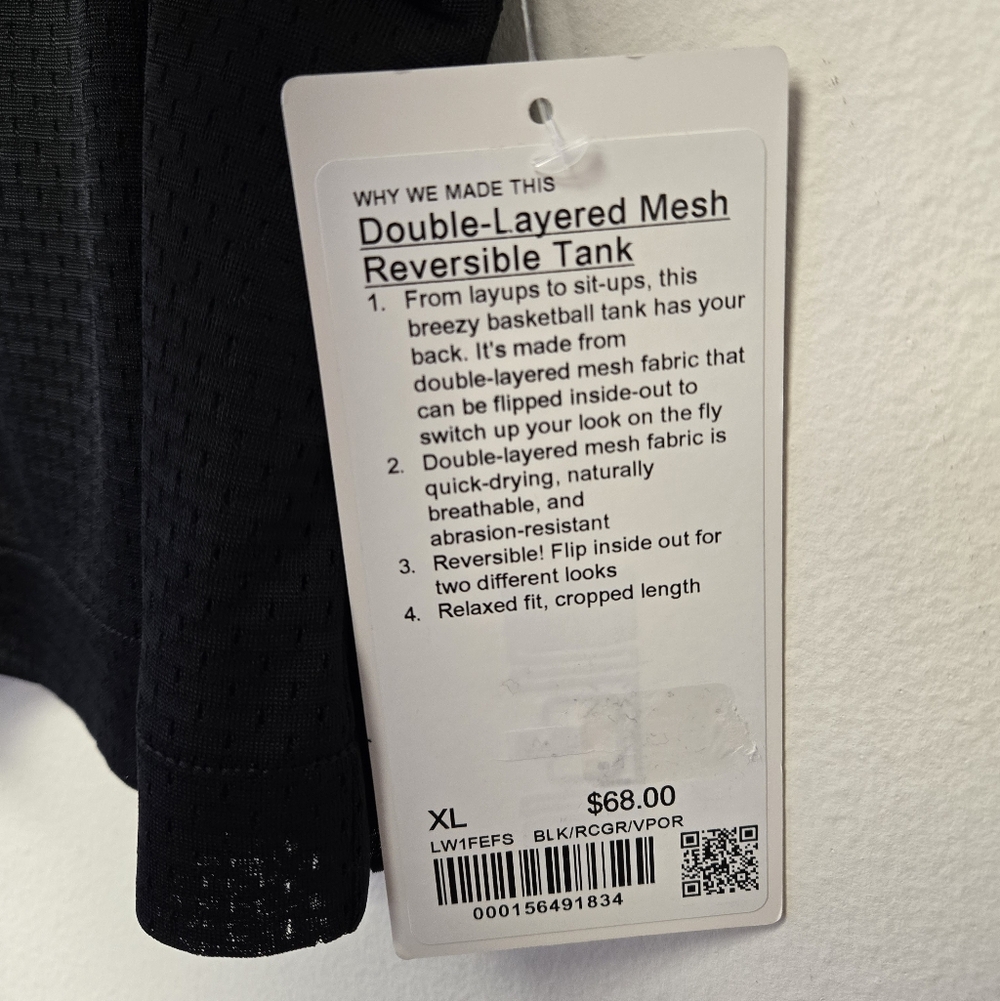 Lululemon Double Layered Mesh Reversible Tank Top Black Green XL - Picture 10 of 11
